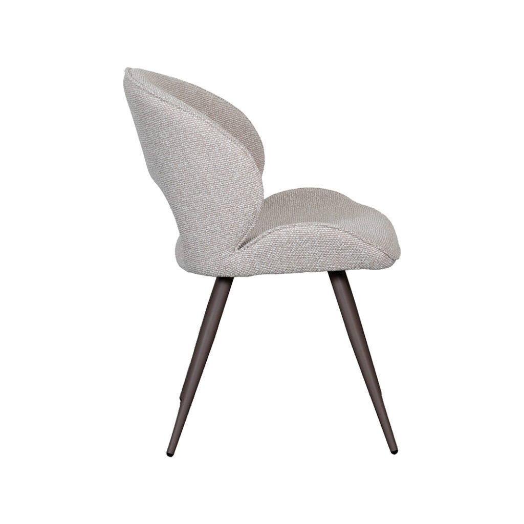 LABEL51 Eetkamerstoelen Sakura - Naturel - Boucle - Brons Metalen Frame
