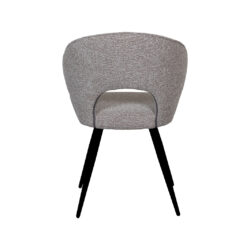 LABEL51 Eetkamerstoelen Sakura - Mushroom - Boucle - Zwart Metalen Frame