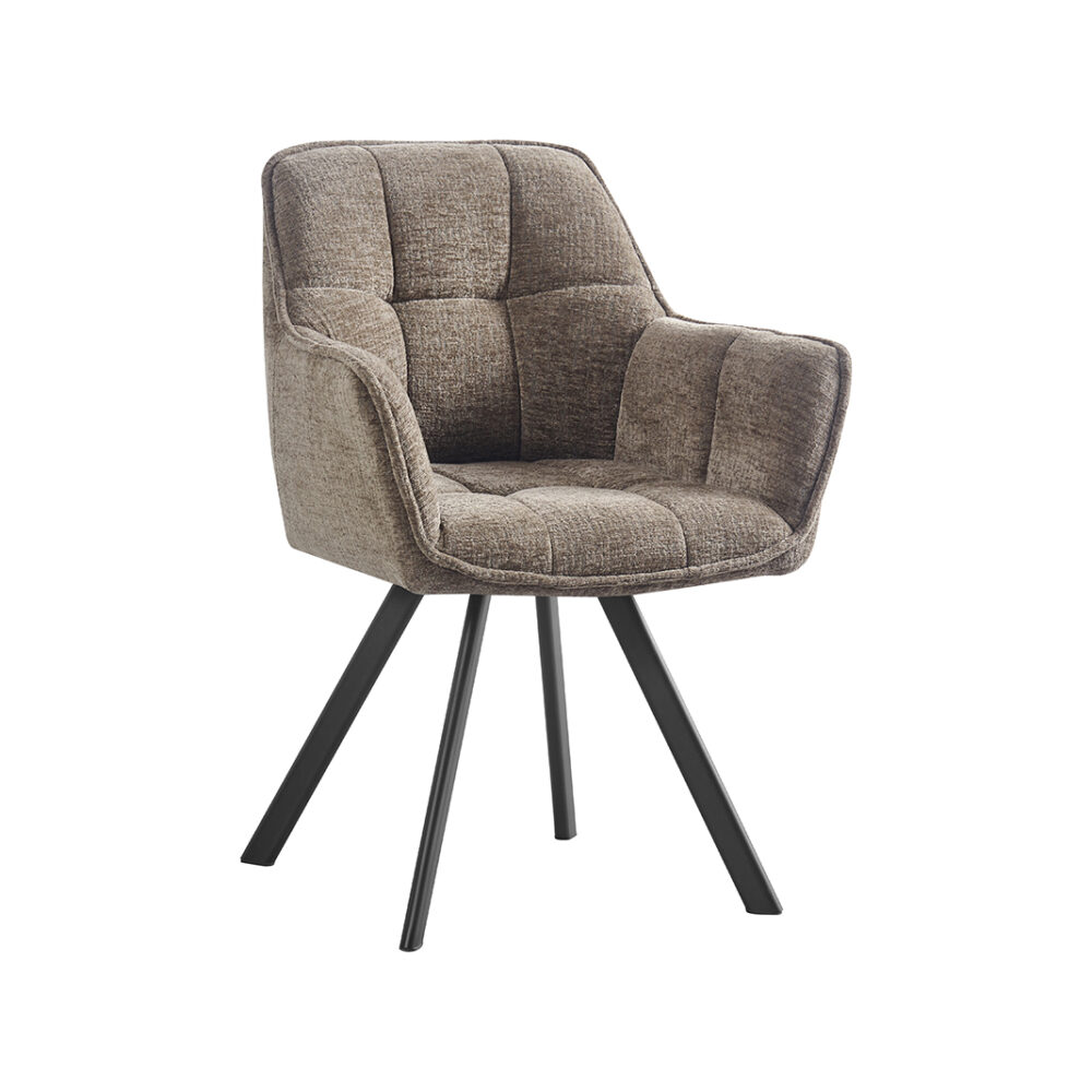 LABEL51 Eetkamerstoelen Riley - Taupe - Geweven