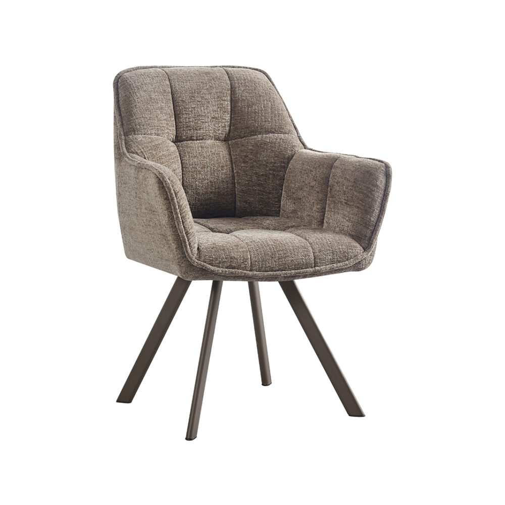 LABEL51 Eetkamerstoelen Riley - Taupe - Geweven