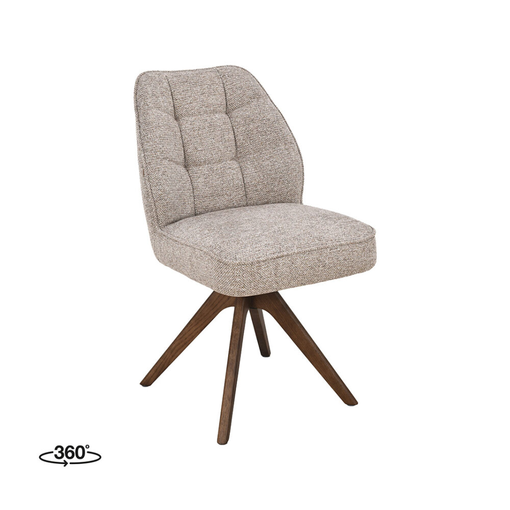 LABEL51 Eetkamerstoelen Yuto - Naturel - Geweven - Walnoot Houten Frame
