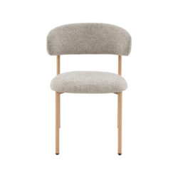 LABEL51 Eetkamerstoelen Kaito - Beige - Geweven - Naturel Houten Frame