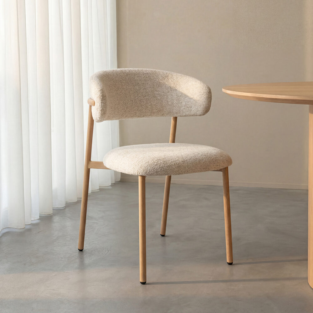 LABEL51 Eetkamerstoelen Kaito - Naturel - Geweven - Naturel Houten Frame