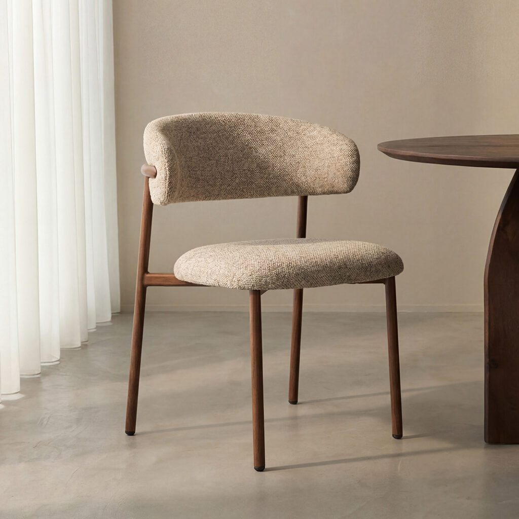 pro_109388_img_9218287 LABEL51 Eetkamerstoelen Kaito - Beige - Geweven - Walnoot Houten Frame