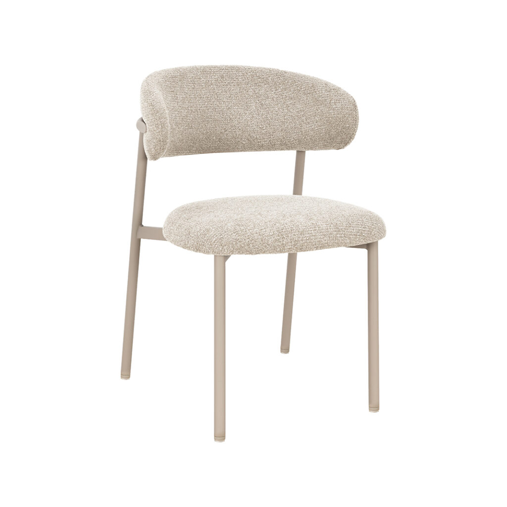 pro_109390_img_9217587 LABEL51 Eetkamerstoelen Kaito - Beige - Geweven - Beige Metalen Frame