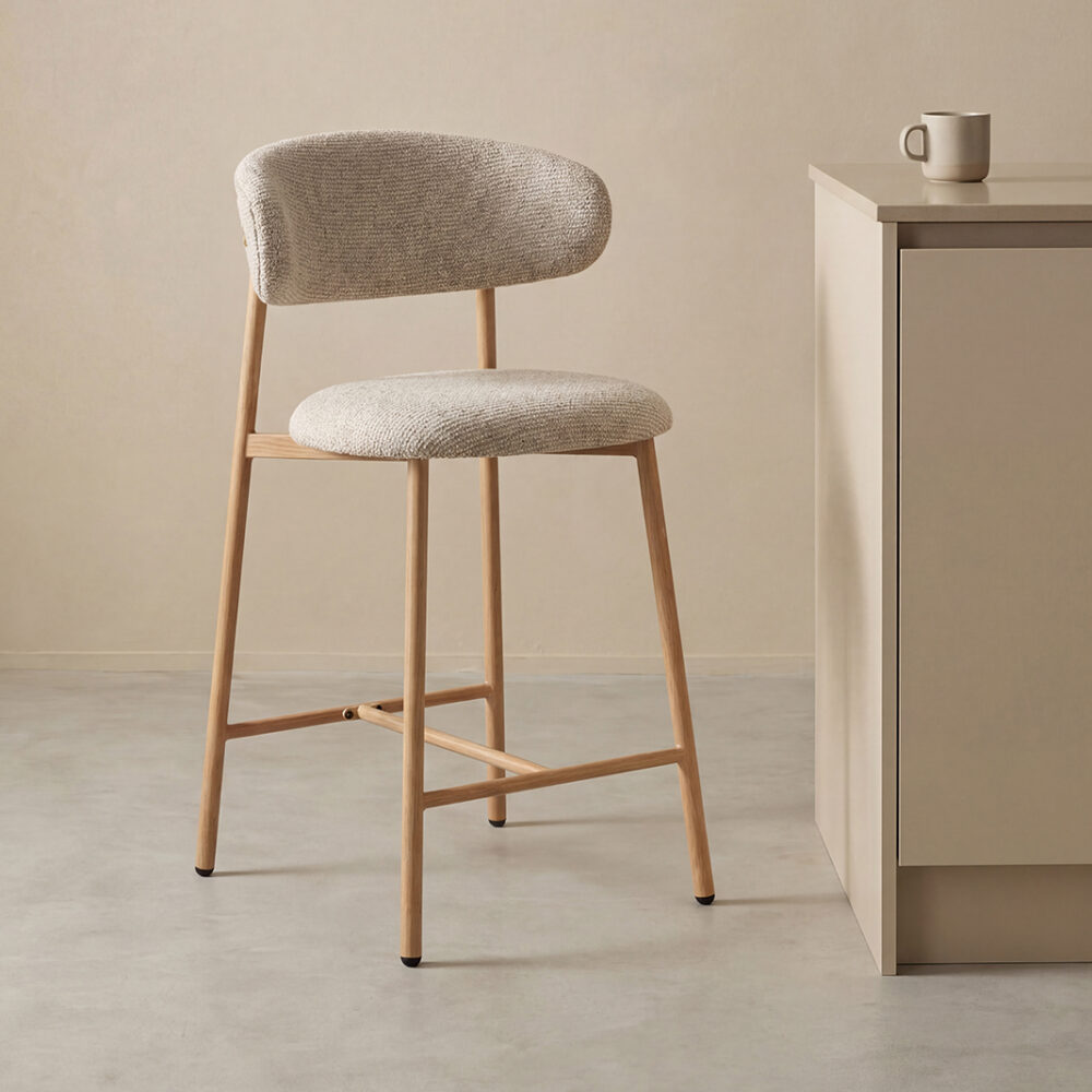 LABEL51 Barkrukken Kaito - Beige - Geweven - Laag