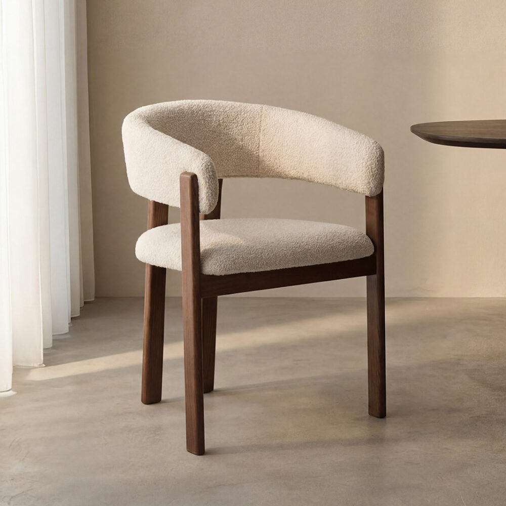 LABEL51 Eetkamerstoelen Osaka - Naturel - Geweven - Walnoot Houten Frame