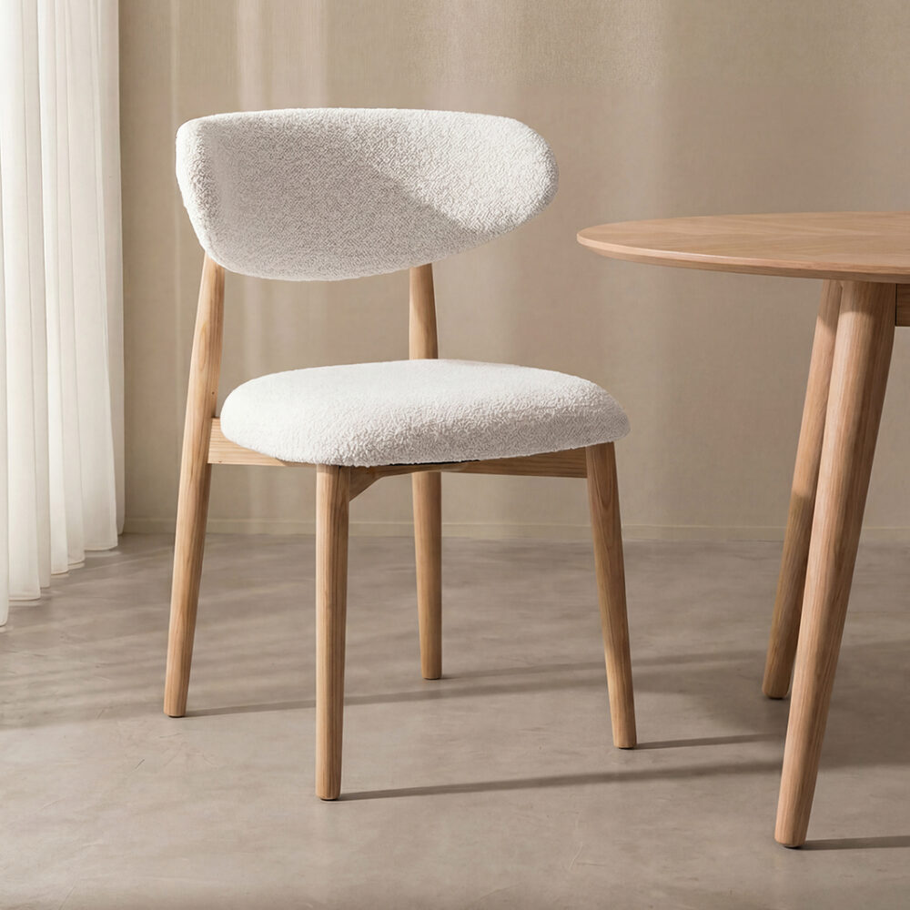 LABEL51 Eetkamerstoelen Kyoto - Naturel - Geweven - Naturel Houten Frame