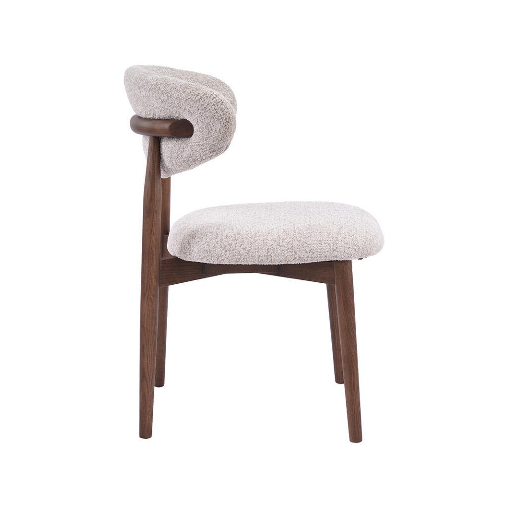 pro_109551_img_9209442 LABEL51 Eetkamerstoelen Kyoto - Beige - Geweven - Walnoot Houten Frame