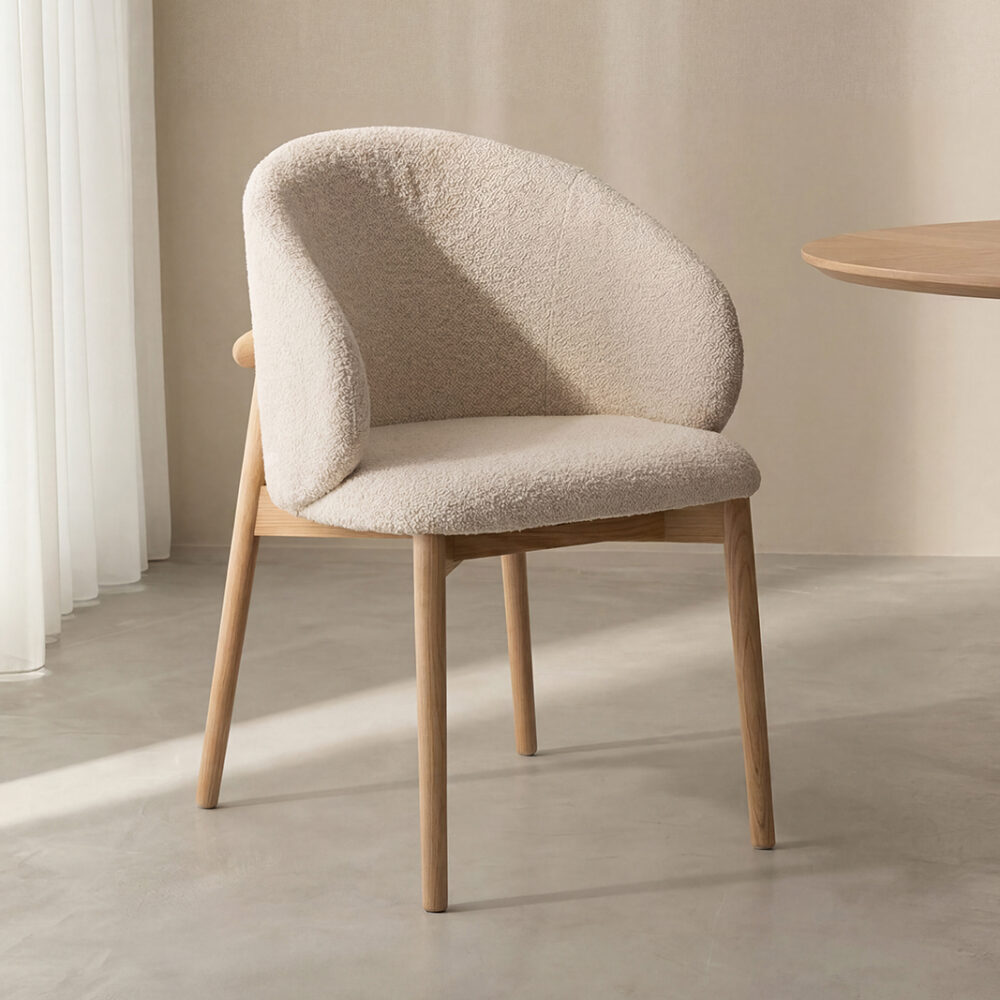LABEL51 Eetkamerstoelen Nagano - Naturel - Geweven - Naturel Houten Frame
