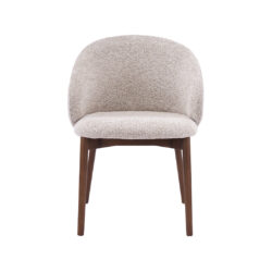 LABEL51 Eetkamerstoelen Nagano - Beige - Geweven - Walnoot Houten Frame
