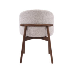 LABEL51 Eetkamerstoelen Nagano - Beige - Geweven - Walnoot Houten Frame