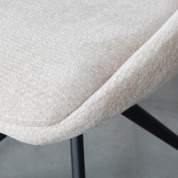 LABEL51 Eetkamerstoelen Marlow - Naturel - Chenille - Zwart Metalen Frame