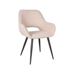 pro_79233_img_9142602 LABEL51 Eetkamerstoelen Fer - Naturel - Boucle - Zwart Metalen Frame