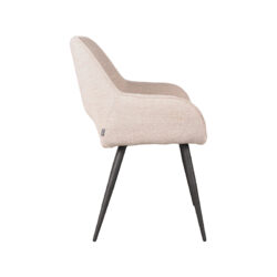 pro_79233_img_9142603 LABEL51 Eetkamerstoelen Fer - Naturel - Boucle - Zwart Metalen Frame