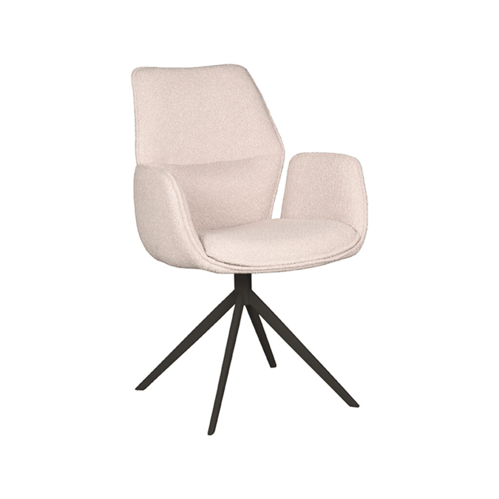 pro_81103_img_9107140 LABEL51 Eetkamerstoelen Mellow - Naturel - Boucle - Zwart Metalen Frame