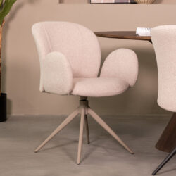 pro_91446_img_9189045 LABEL51 Eetkamerstoelen Kimball - Naturel - Boucle - Taupe Metalen Frame