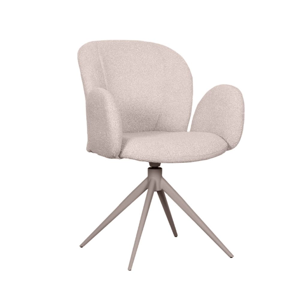 pro_91446_img_9189046 LABEL51 Eetkamerstoelen Kimball - Naturel - Boucle - Taupe Metalen Frame