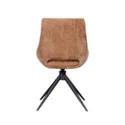 pro_92535_img_9187824 LABEL51 Eetkamerstoelen Marlow - Cognac - Chenille - Zwart Metalen Frame