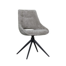 pro_92538_img_9187814 LABEL51 Eetkamerstoelen Marlow - Stone - Chenille - Zwart Metalen Frame
