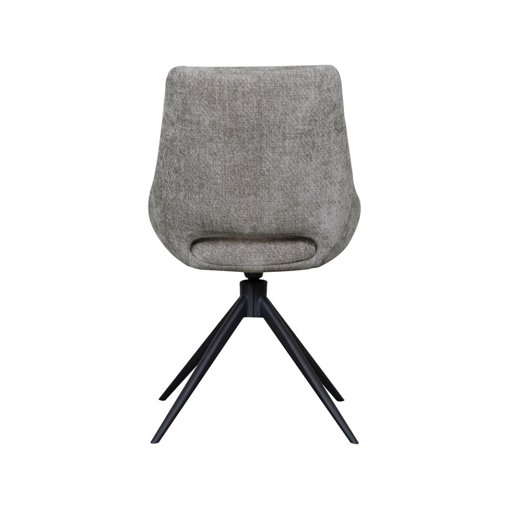 pro_92538_img_9187817 LABEL51 Eetkamerstoelen Marlow - Stone - Chenille - Zwart Metalen Frame