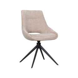 LABEL51 Eetkamerstoelen Marlow - Clay - Chenille - Zwart Metalen Frame