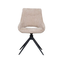 LABEL51 Eetkamerstoelen Marlow - Clay - Chenille - Zwart Metalen Frame