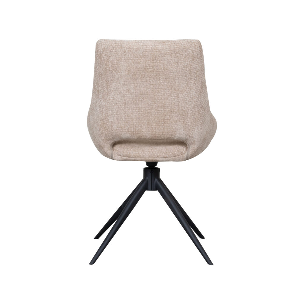 LABEL51 Eetkamerstoelen Marlow - Clay - Chenille - Zwart Metalen Frame
