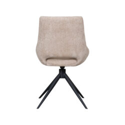 LABEL51 Eetkamerstoelen Marlow - Clay - Chenille - Zwart Metalen Frame