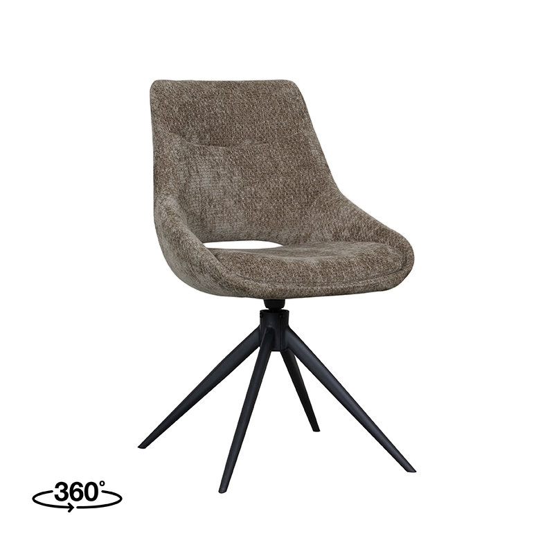 pro_92546_img_9188108 LABEL51 Eetkamerstoelen Marlow - Hunter - Chenille - Zwart Metalen Frame