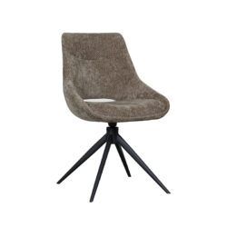 pro_92546_img_9188109 LABEL51 Eetkamerstoelen Marlow - Hunter - Chenille - Zwart Metalen Frame