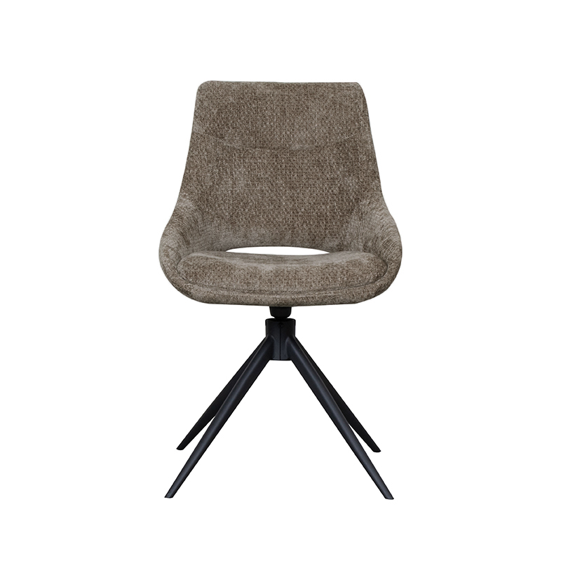 pro_92546_img_9188110 LABEL51 Eetkamerstoelen Marlow - Hunter - Chenille - Zwart Metalen Frame