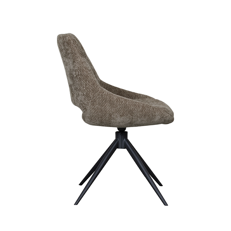 pro_92546_img_9188111 LABEL51 Eetkamerstoelen Marlow - Hunter - Chenille - Zwart Metalen Frame
