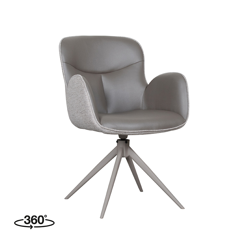 pro_92571_img_9188023 LABEL51 Eetkamerstoelen Lasse - Forest - Kunstleder - Taupe Metalen Frame