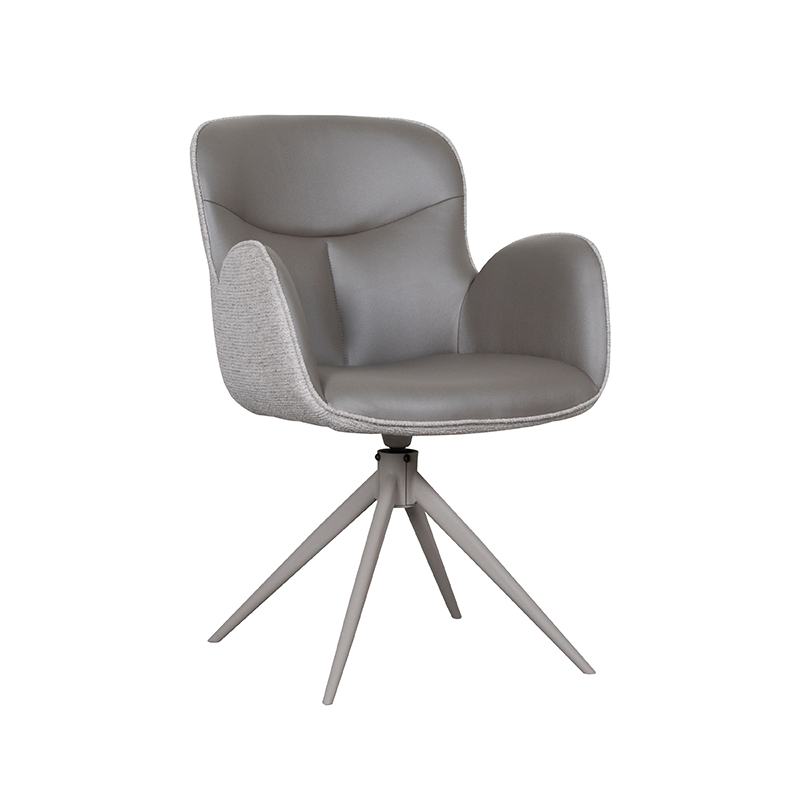 pro_92571_img_9188024 LABEL51 Eetkamerstoelen Lasse - Forest - Kunstleder - Taupe Metalen Frame