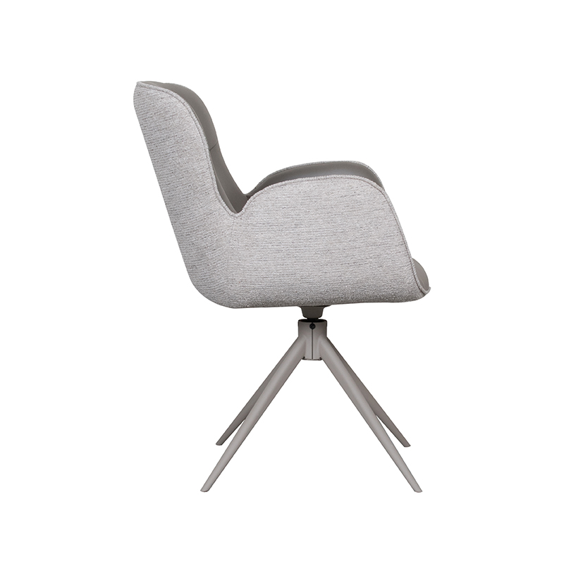pro_92571_img_9188027 LABEL51 Eetkamerstoelen Lasse - Forest - Kunstleder - Taupe Metalen Frame