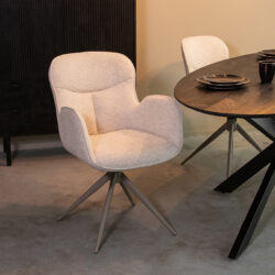 pro_92572_img_9188073 LABEL51 Eetkamerstoelen Lasse - Naturel - Geweven - Taupe Metalen Frame