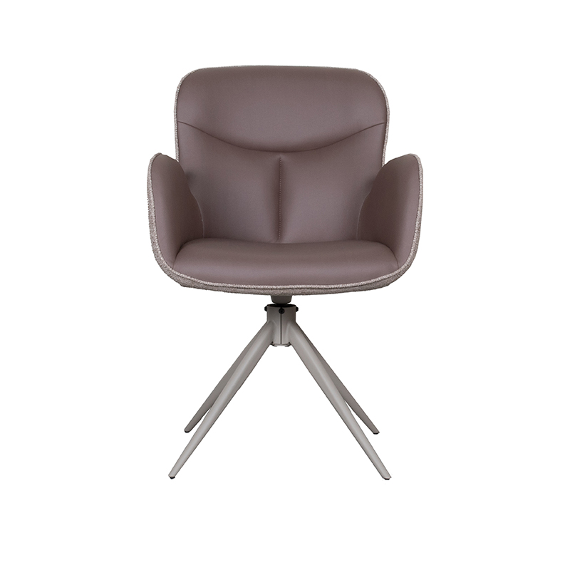 pro_92573_img_9189124 LABEL51 Eetkamerstoelen Lasse - Bruin - Kunstleder - Taupe Metalen Frame