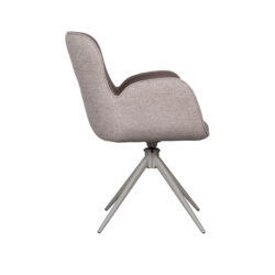 pro_92573_img_9189125 LABEL51 Eetkamerstoelen Lasse - Bruin - Kunstleder - Taupe Metalen Frame