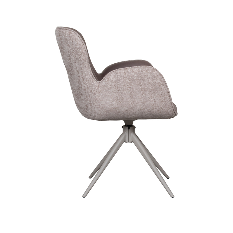 pro_92573_img_9189125 LABEL51 Eetkamerstoelen Lasse - Bruin - Kunstleder - Taupe Metalen Frame