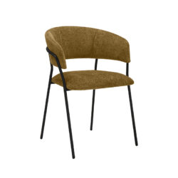 pro_92663_img_8942380 LABEL51 Eetkamerstoelen Luuk - Mustard - Chenille - Zwart Metalen Frame