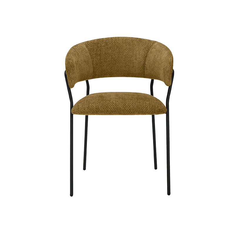 pro_92663_img_8942381 LABEL51 Eetkamerstoelen Luuk - Mustard - Chenille - Zwart Metalen Frame