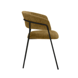 pro_92663_img_8942382 LABEL51 Eetkamerstoelen Luuk - Mustard - Chenille - Zwart Metalen Frame
