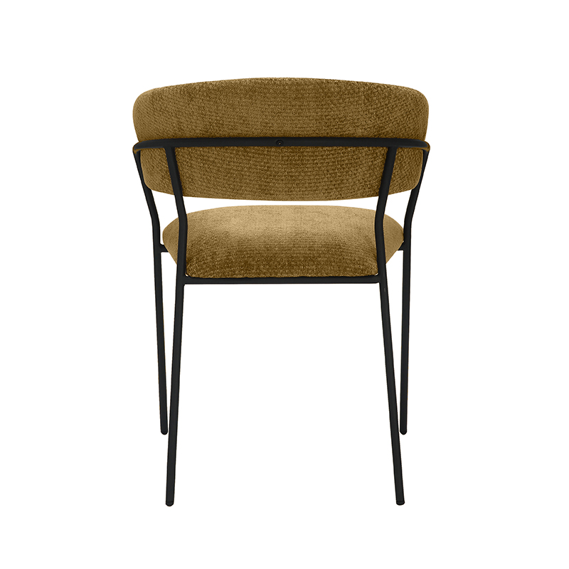 pro_92663_img_8942384 LABEL51 Eetkamerstoelen Luuk - Mustard - Chenille - Zwart Metalen Frame