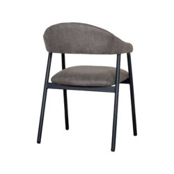 LABEL51 Eetkamerstoelen Amaze - Antraciet - Kunstleder - Zwart Metalen Frame