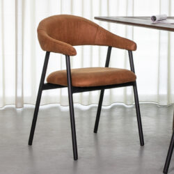 pro_92671_img_9145881 LABEL51 Eetkamerstoelen Amaze - Cognac - Kunstleder - Zwart Metalen Frame