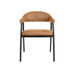 pro_92671_img_9145883 LABEL51 Eetkamerstoelen Amaze - Cognac - Kunstleder - Zwart Metalen Frame