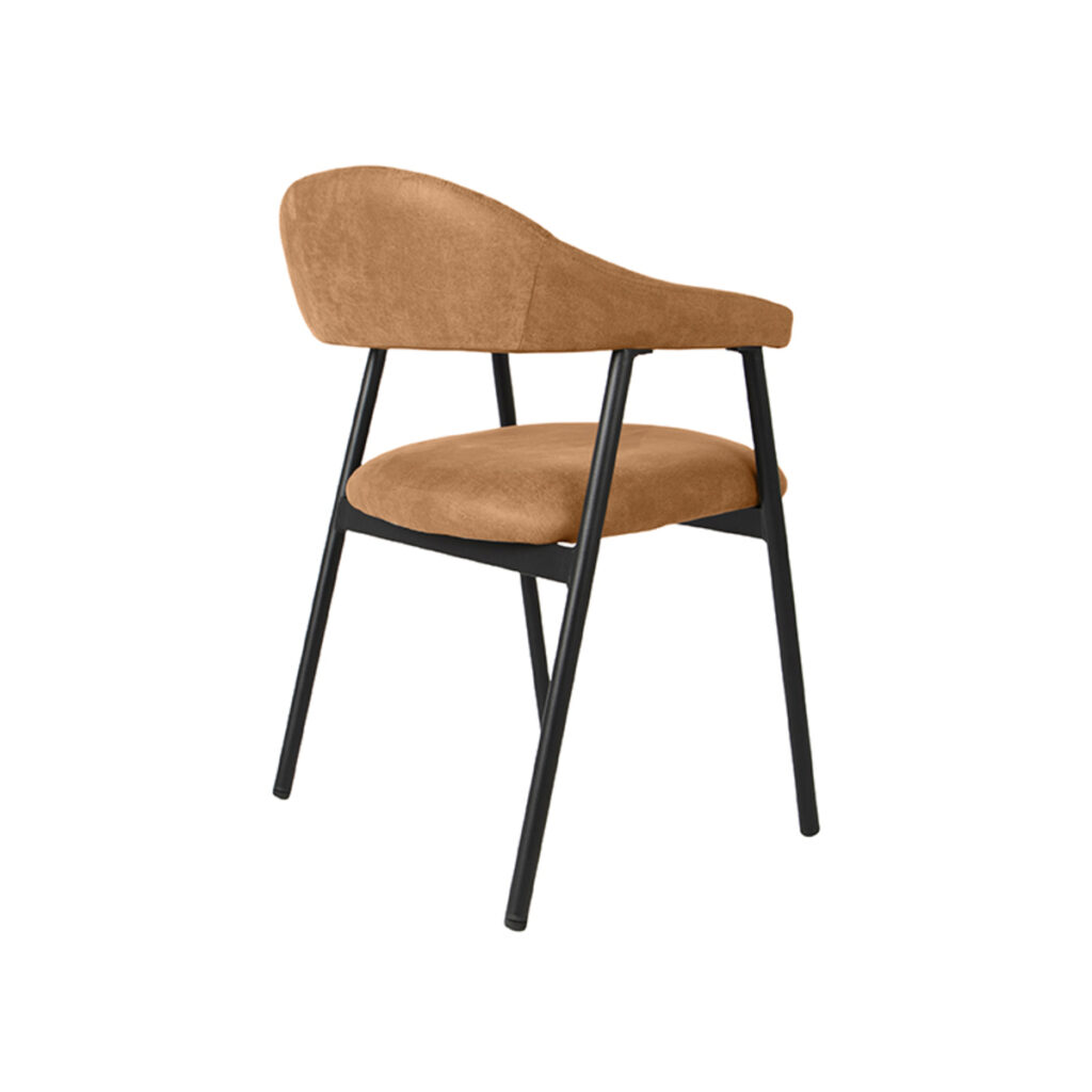 pro_92671_img_9145885 LABEL51 Eetkamerstoelen Amaze - Cognac - Kunstleder - Zwart Metalen Frame