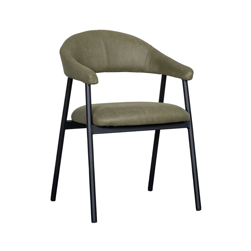 pro_92672_img_9144831 LABEL51 Eetkamerstoelen Amaze - Moss - Kunstleder - Zwart Metalen Frame