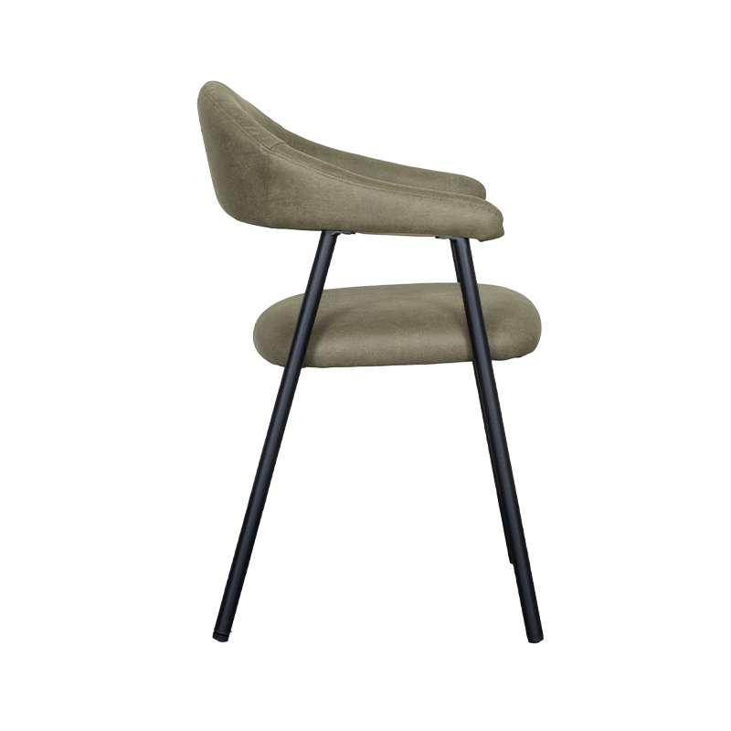 pro_92672_img_9144832 LABEL51 Eetkamerstoelen Amaze - Moss - Kunstleder - Zwart Metalen Frame